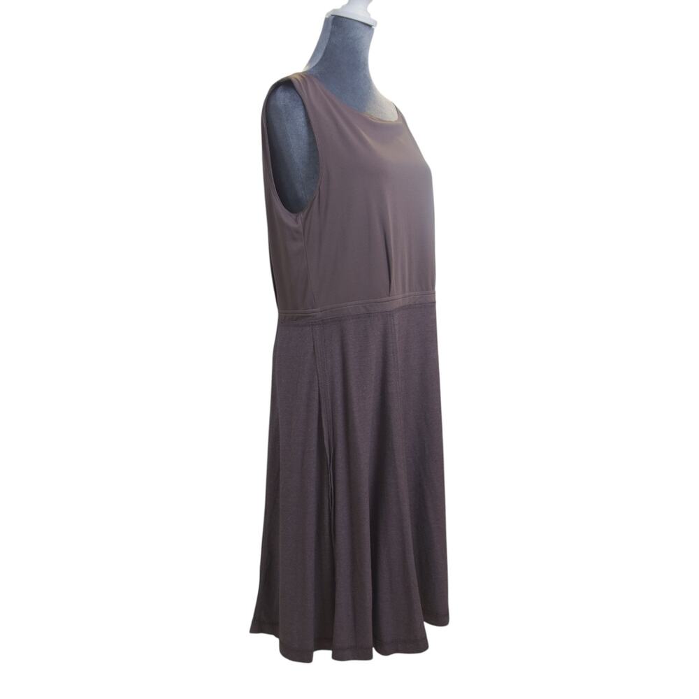 LOFT Dress Size 14 Toffee Brown Sleeveless Fit Flare Lined Fall Neutral EUC - Picture 13 of 16
